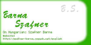 barna szafner business card